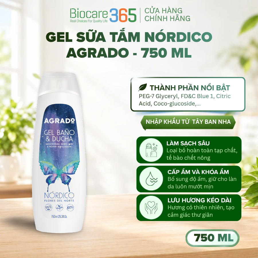 Gel tắm Agrado Nordic 750ml