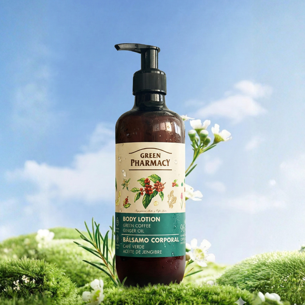 Green Pharmacy Body lotion Green coffee and ginger oil / Green Pharmacy Sữa dưỡng thể Cafe xanh và dầu gừng 400ml