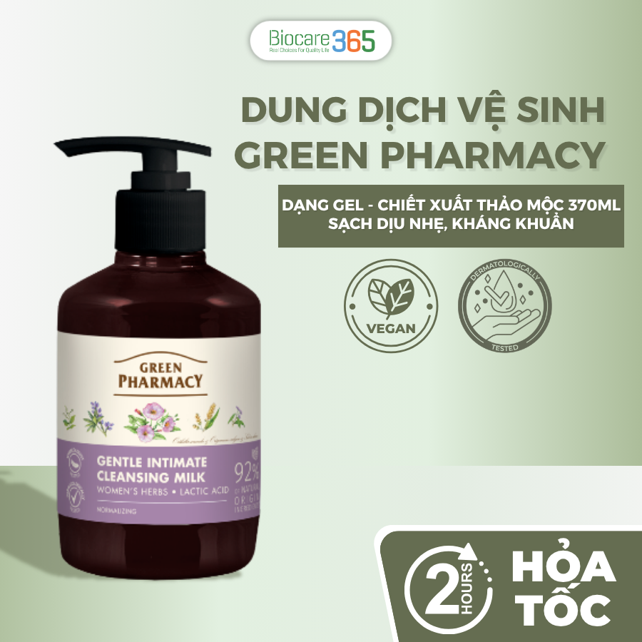Green Pharmacy Dung Dịch Vệ Sinh Phụ Nữ Green Pharmacy Dạng Sữa Trung Hòa “Thảo Mộc” 370ml