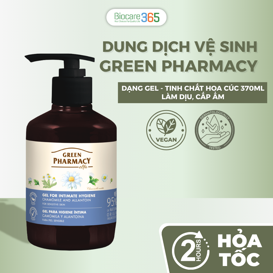 Green Pharmacy Dung dịch vệ sinh phụ nữ "Hoa cúc", 370ml