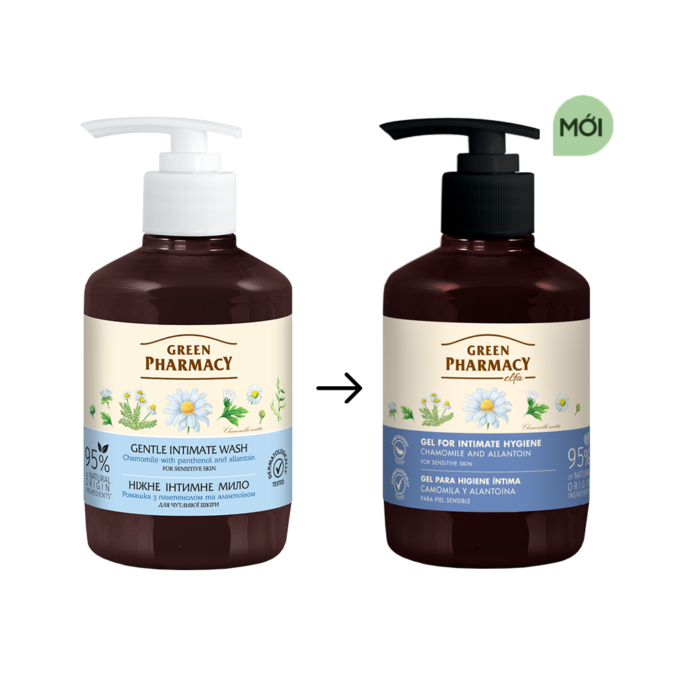  Green Pharmacy Dung dịch vệ sinh phụ nữ "Hoa cúc", 370ml 