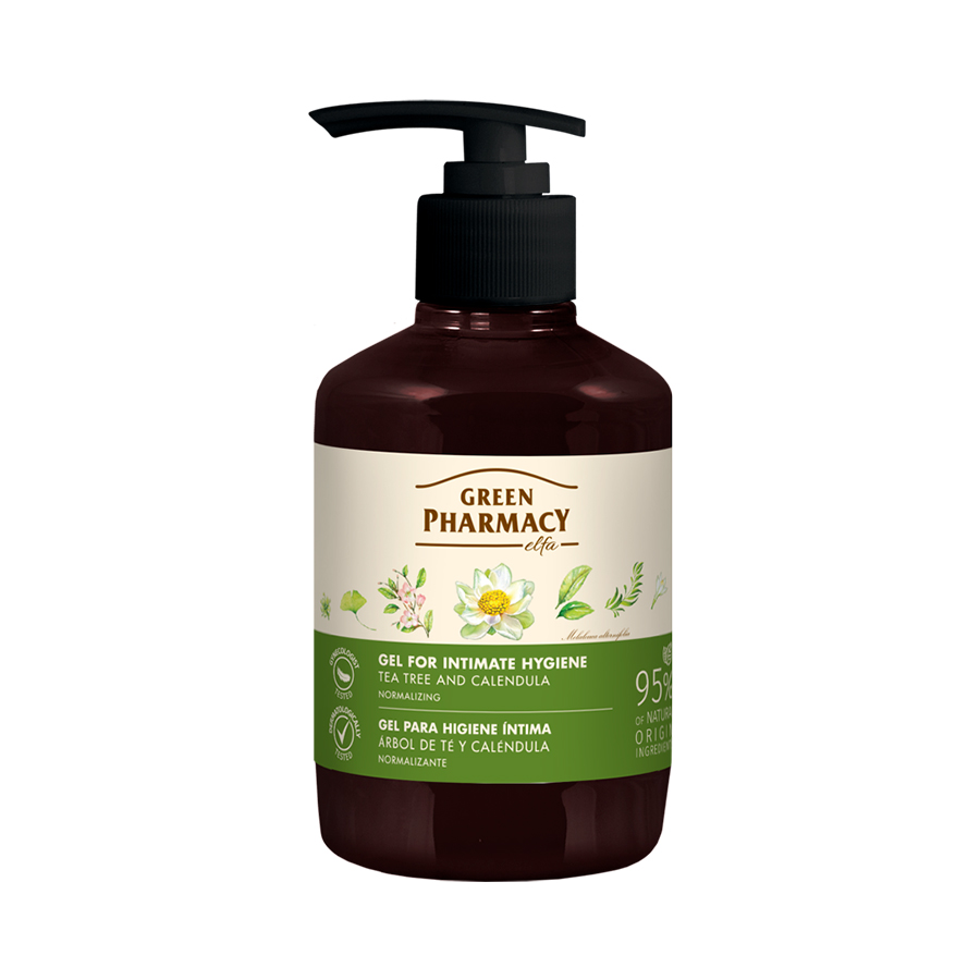 Green Pharmacy Dung dịch vệ sinh phụ nữ kháng khuẩn "Cây trà", 370ml