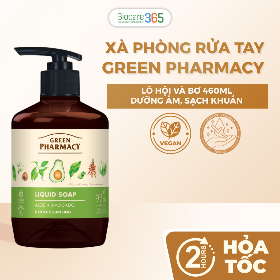 Green Pharmacy Xà phòng rửa tay Lô hội và Bơ 460ml