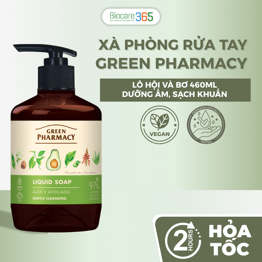 Green Pharmacy Xà phòng rửa tay Lô hội và Bơ 460ml