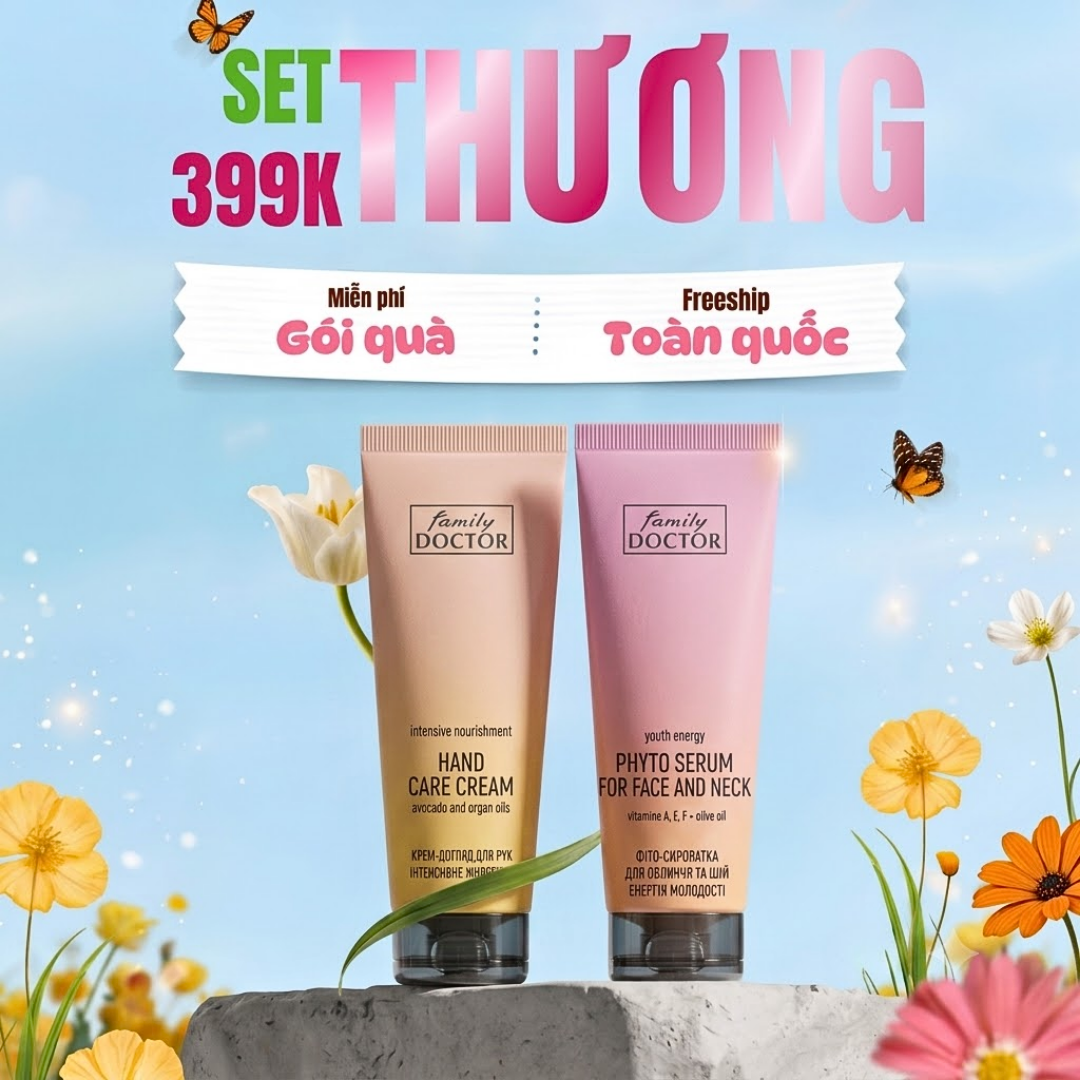 Set Quà 20/10 Gồm 2 Món Kem Dưỡng Da Tay Và Kem Dưỡng Da Mặt Cổ FAMILY DOCTOR Dưỡng Ẩm Mềm Mịn