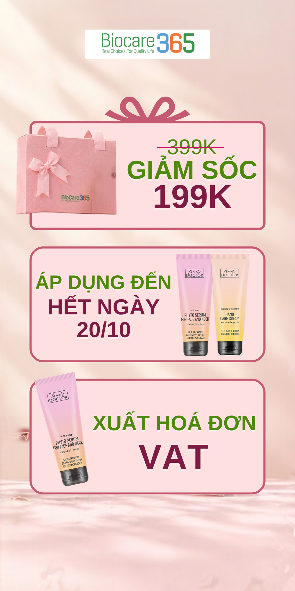 Set Quà 20/10 Gồm 2 Món Kem Dưỡng Da Tay Và Kem Dưỡng Da Mặt Cổ FAMILY DOCTOR Dưỡng Ẩm Mềm Mịn