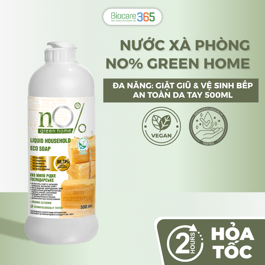 Nước xà phòng đa năng nO% green home ECO 500 ml