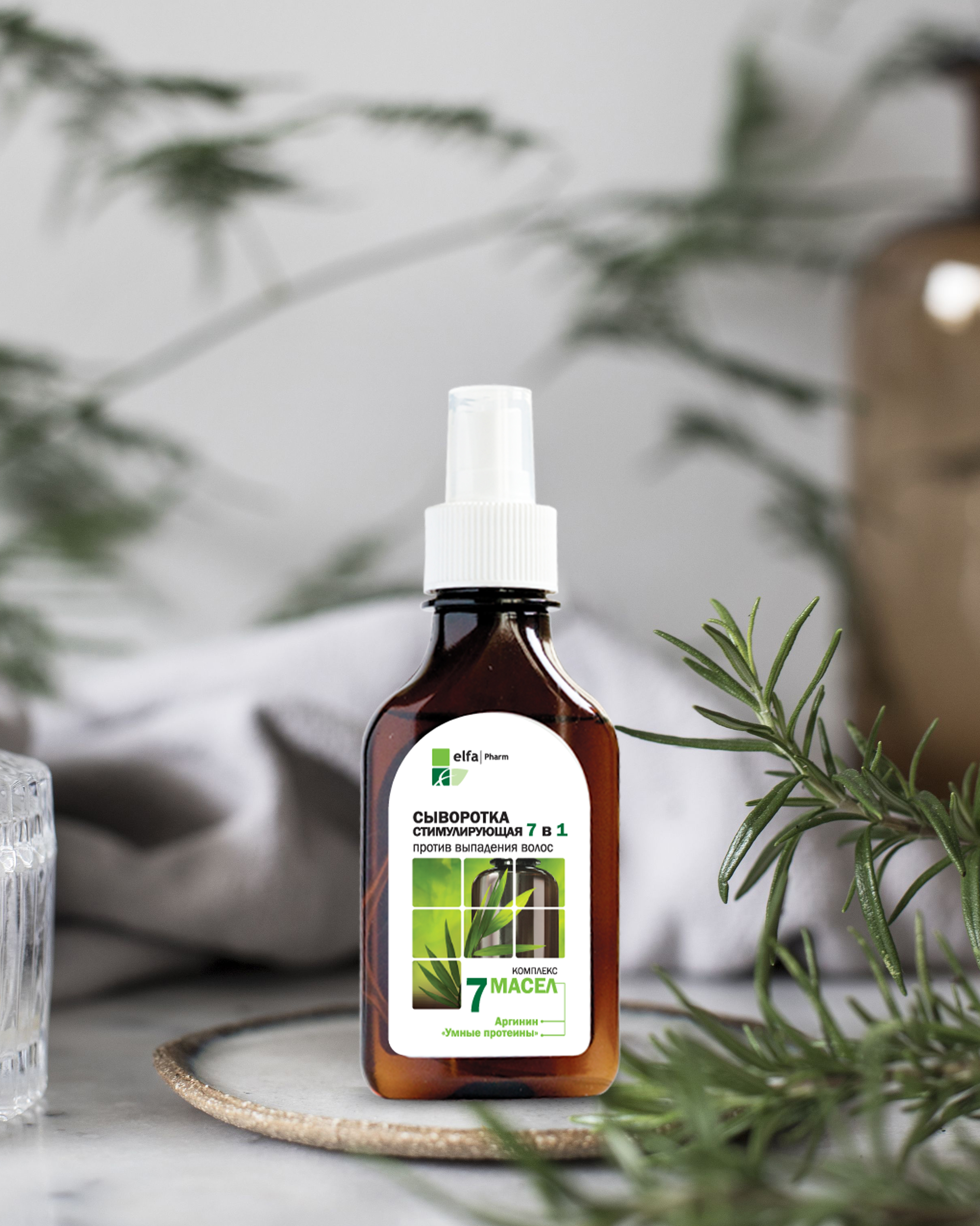 Serum kích thích mọc tóc Elfa Pharm 7in1 chiết xuất 7 loại tinh dầu thảo dược 100ml