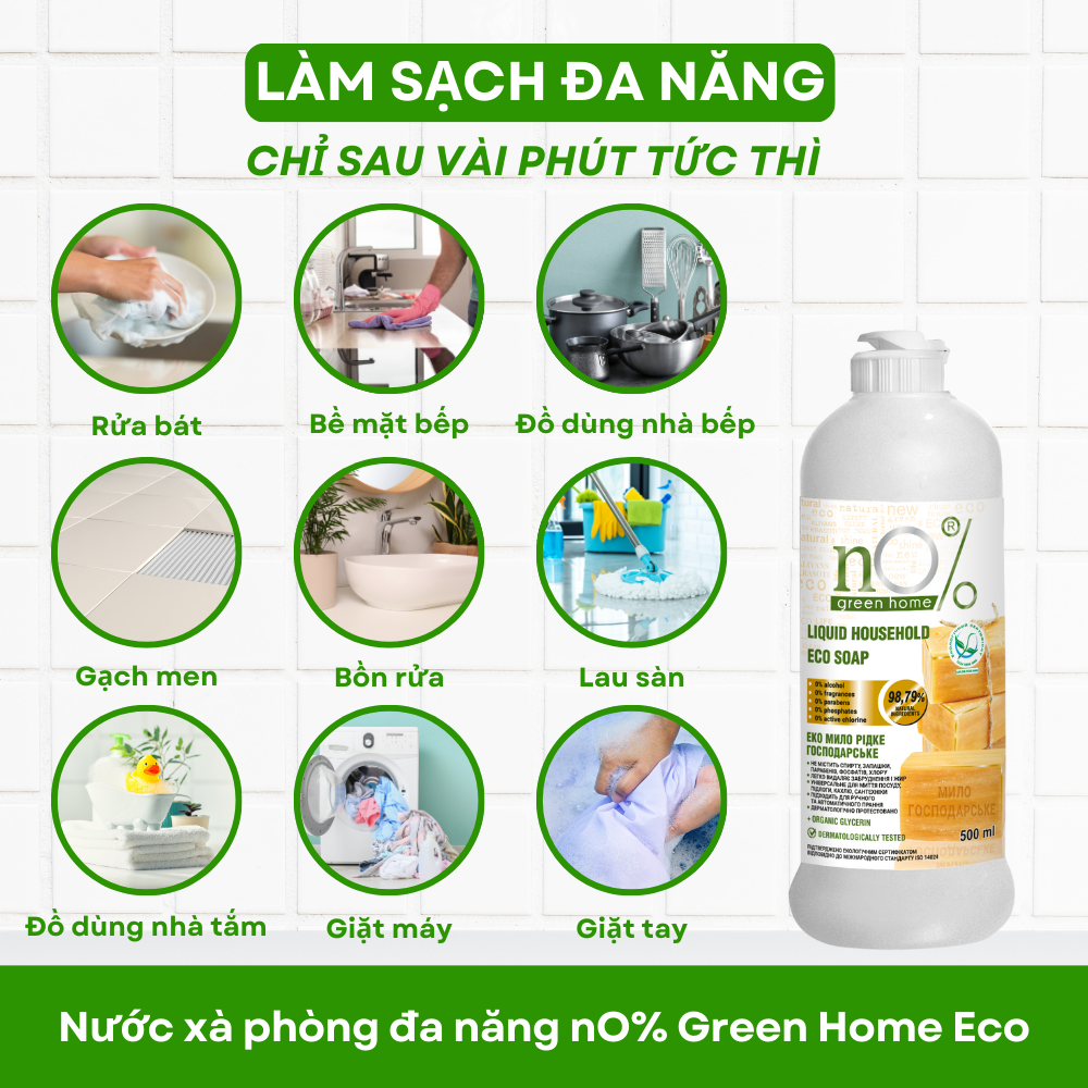  Nước xà phòng đa năng nO% green home ECO 500 ml 