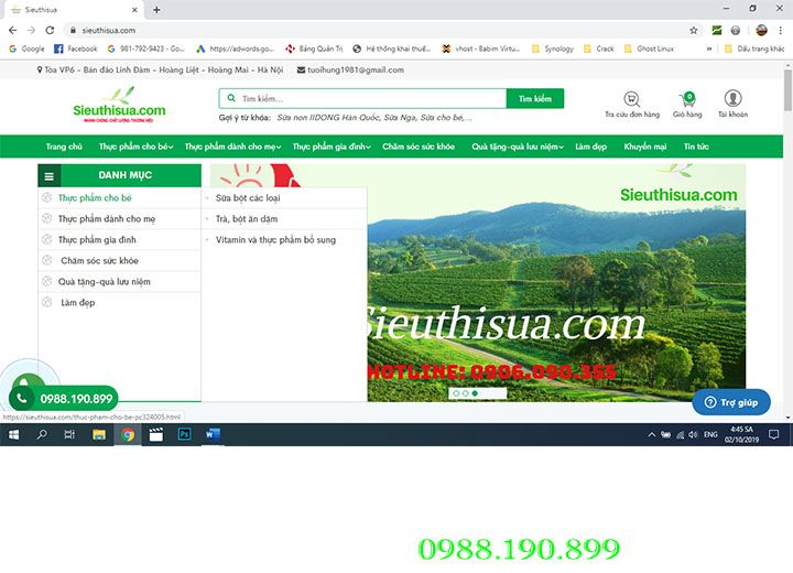 Hướng dẫn mua hàng trên website Sieuthisua.com