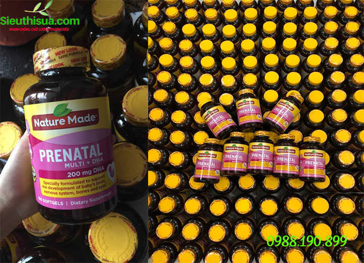 Prenatal multi DHA 200mg DHA mẫu mới