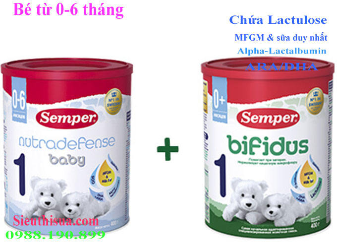 Sữa Semper số 1 hộp 400gram hàng chính hãng của Nga.