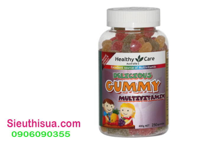 Kẹo dẻo Healthy care gummy multivitamin tổng hợp 250 viên của Úc cho bé