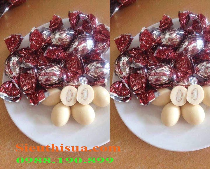 Kẹo hạnh nhân Granddian chocolate sữa 450g chính hãng của Nga