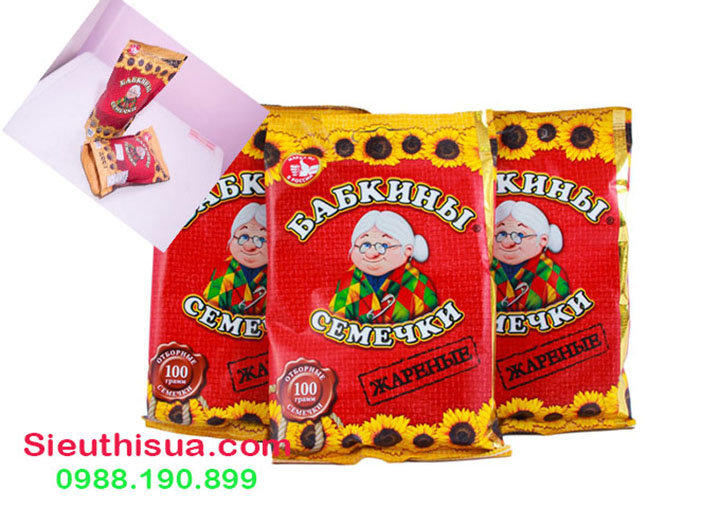 Hướng dương Nga bà già đeo kính 300gram hàng chính hãng, rẻ nhất Hà Nội