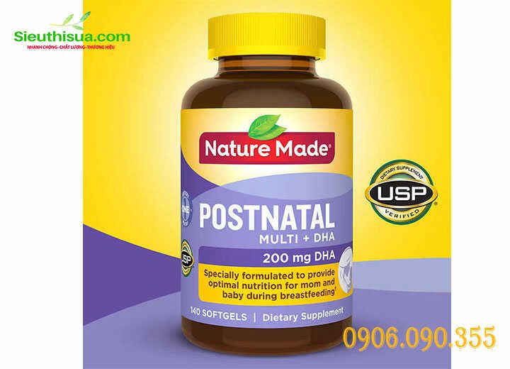 Viên uống Nature Made Postnatal Multi + 200 mg DHA dành cho mẹ sau sinh