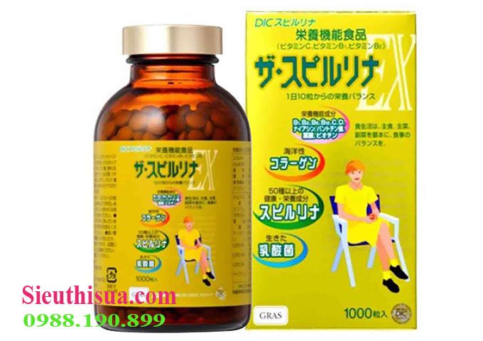 Tảo vàng spirulina EX Nhật Bản cao cấp 1000 viên giá trị vàng cho sức khoẻ