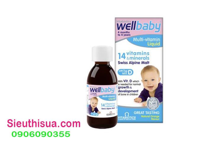 Wellbaby multivitamin liquid bổ sung 14 loại vitamin cho bé