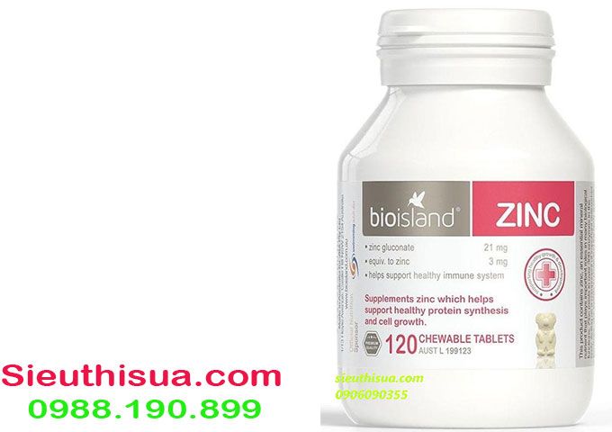 Bio island zinc 120 viên bổ sung kẽm cho bé từ 1 tuổi trở lên