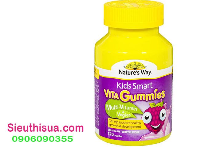 Kẹo dẻo vitamin tổng hợp và rau củ quả Nature’s way kid smart 120 viên của Úc