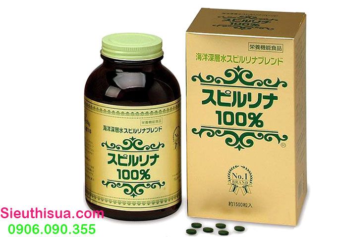 Tảo xoắn spirulina hộp 2200 viên hàng chính hãng Nhật Bản