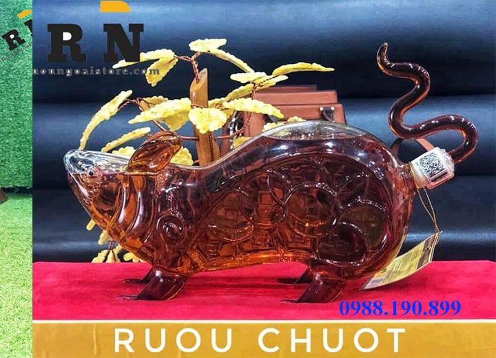 Ruou cognac- armenian hình con chuột ruou phong thủy năm Canh Tý 2020