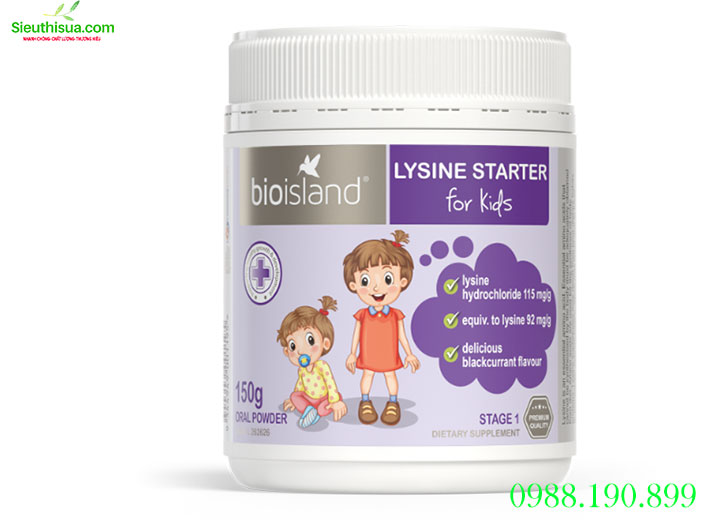 Lysine Starter for kids 150g bột tăng chiều cao cho bé từ 1-5 tuổi của Úc