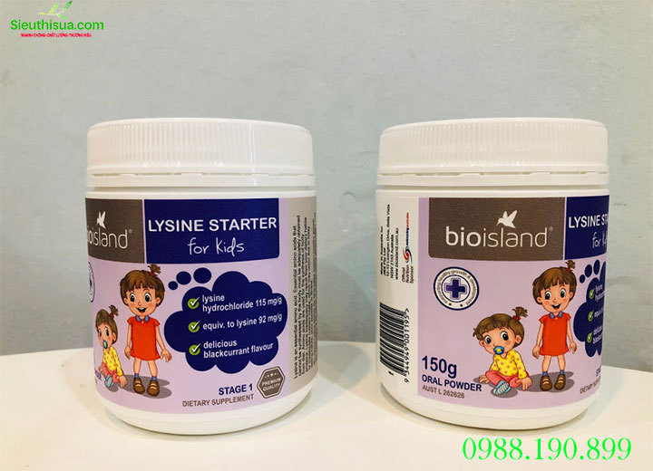 Lysine Starter for kids 150g bột tăng chiều cao cho bé từ 1-5 tuổi của Úc