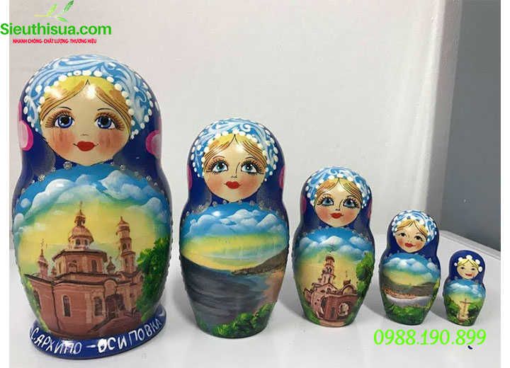 Búp bê Matryoshka bộ 5 con mẫu quảng trường