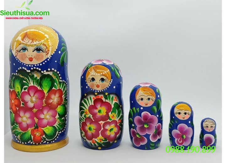 Búp bê Matryoshka bộ 5 con mẫu hoa