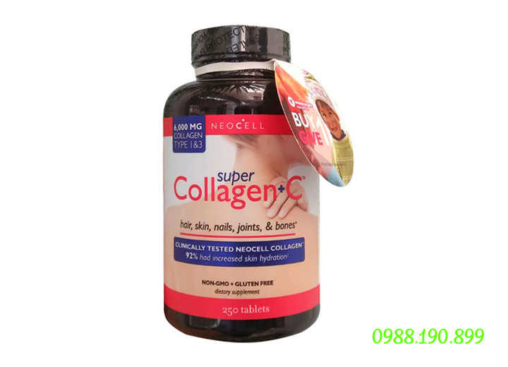 Super Collagen +C 250 viên đẹp da, chống lão hóa hàng chính hãng USA