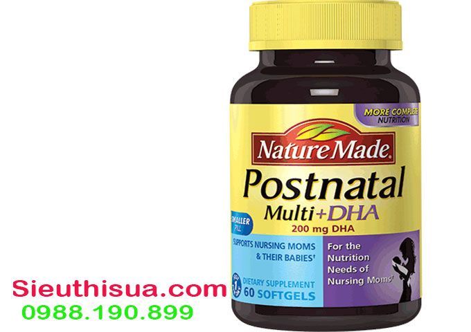 Viên uống Nature Made Postnatal Multi + 200 mg DHA cho mẹ sau sinh