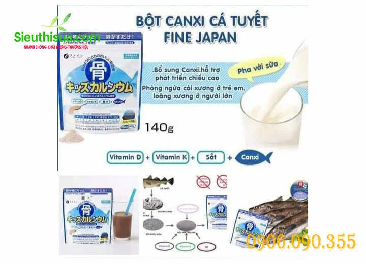 Bột canxi cá tuyết Fine Japan