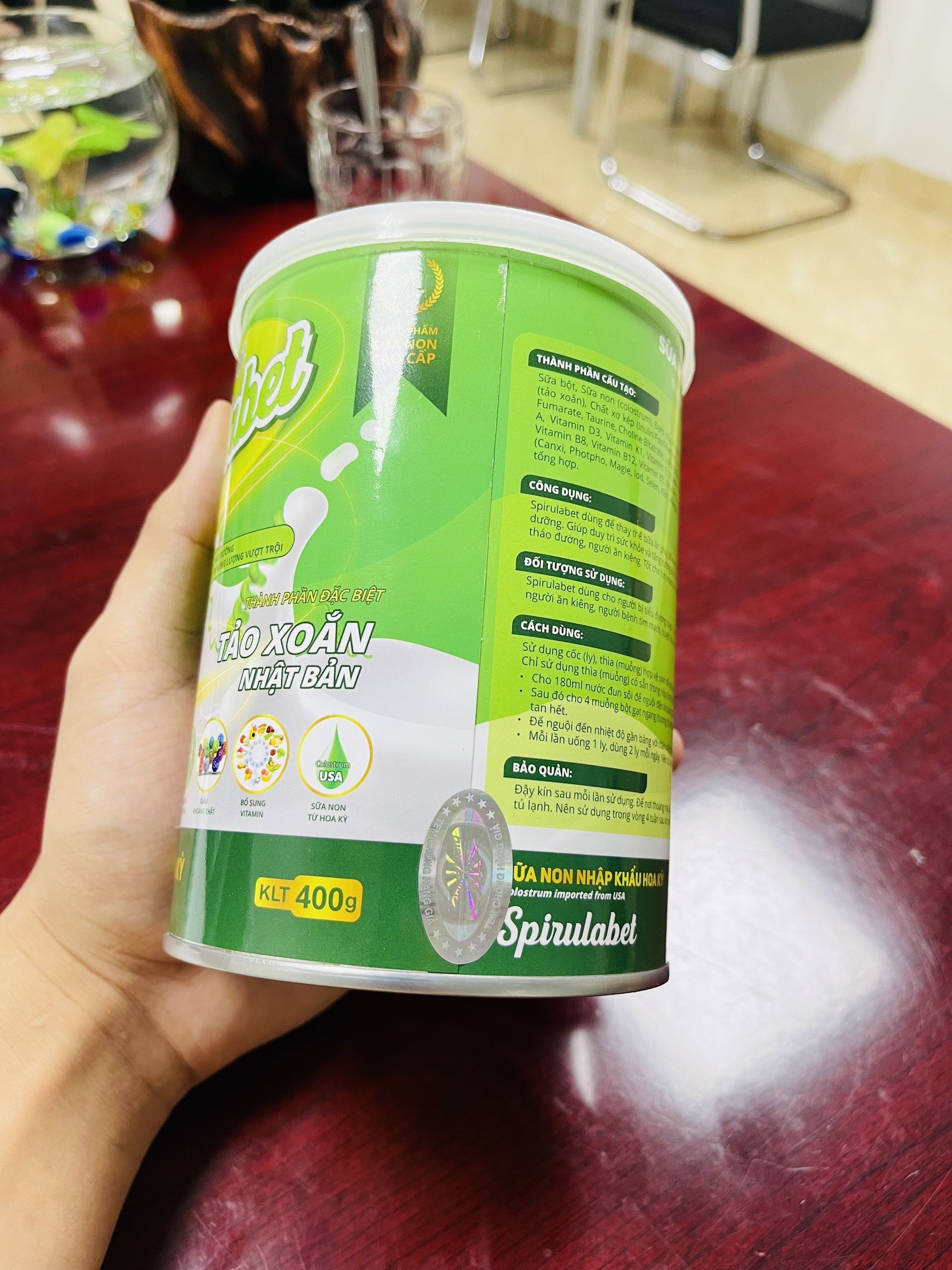 Hình ảnh thực tế sữa non tảo nhật spirulina