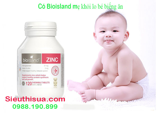 bio island zinc 120 chewable tablets hàng úc