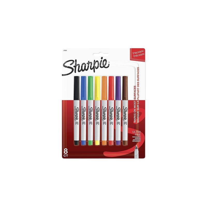 Sharpie Permanent Markers Ultra Fine point 8 Colors