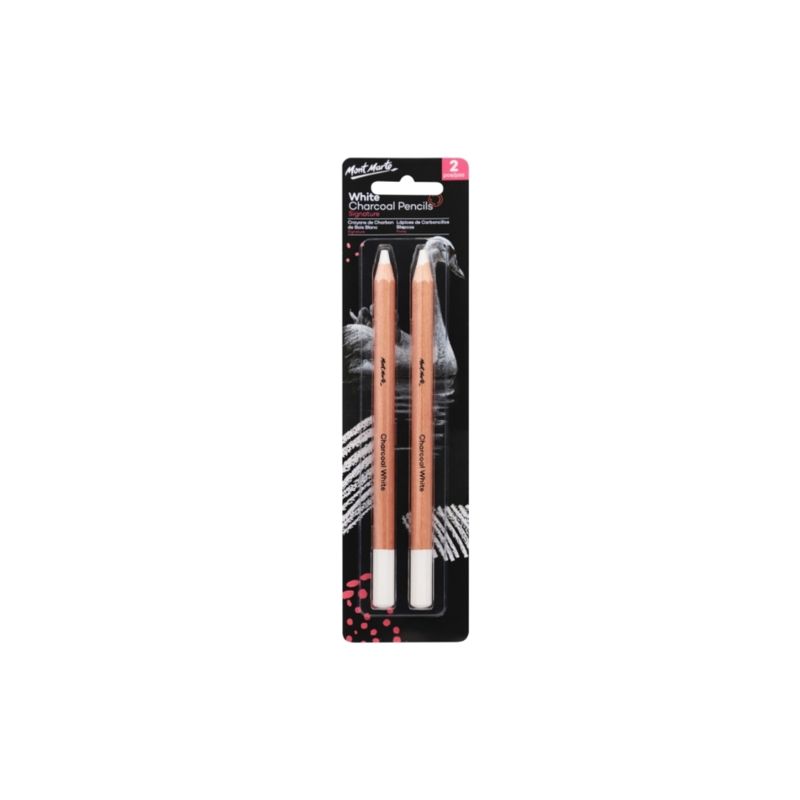 Mont Marte White Charcoal Pencils 2pc