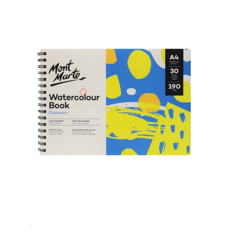 Mont Marte Watercolour Book Discovery A4, 190gsm, 30 sheets