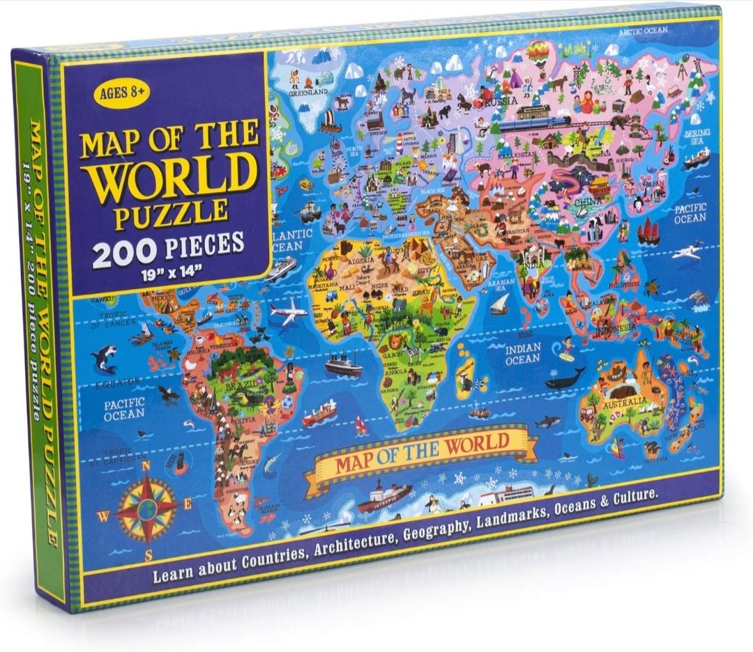 World Map Puzzle 200 Pieces