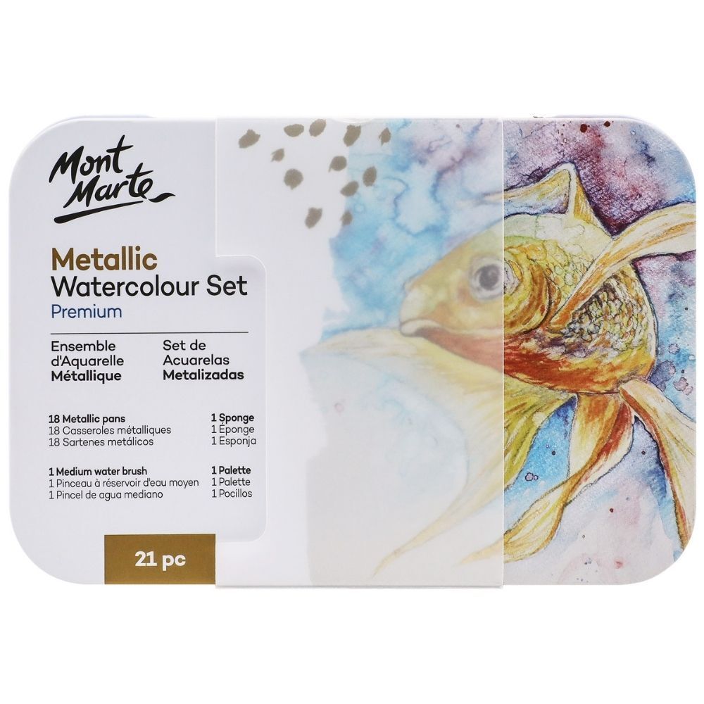 Mont Marte Metallic Watercolour Set, 21pc