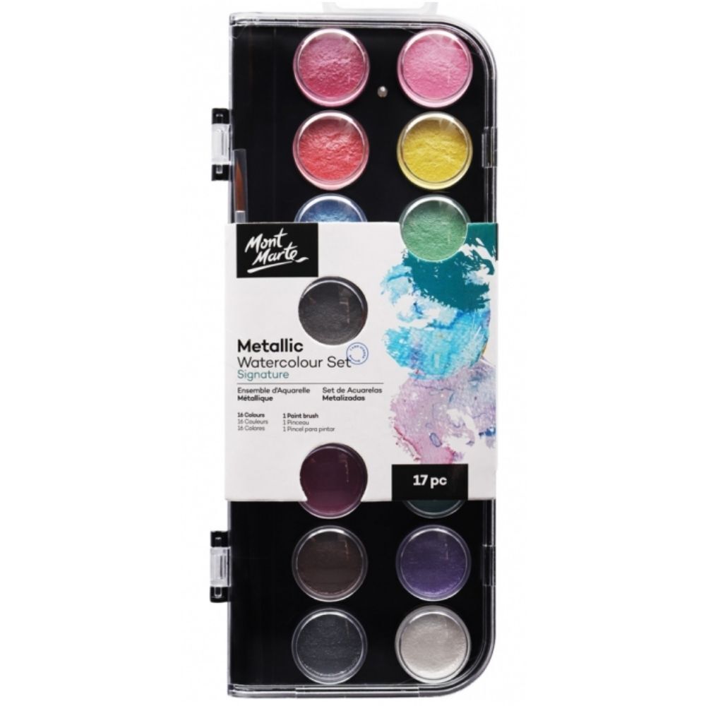 Mont Marte Metallic Watercolour Set, 17pc