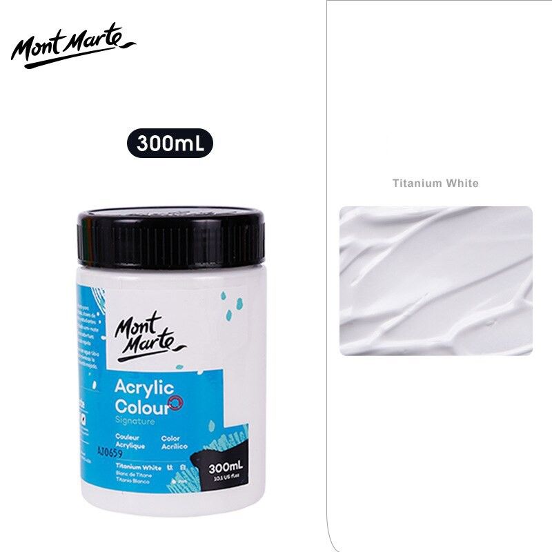 Mont Marte Acrylic Paint Signature 300ml, Titanium White