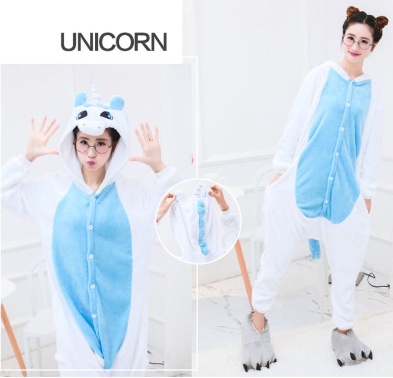 Bộ đồ liền thân hình thú Kỳ lân Unicorn Trắng Xanh