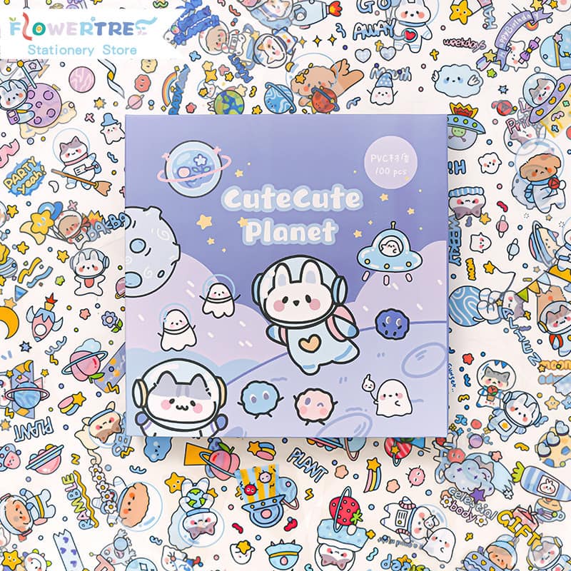 Sticker cute hình dán sổ tay 50 tấm dễ thương dán sổ trang trí cô bé có hộp  ST43 | Lazada.vn