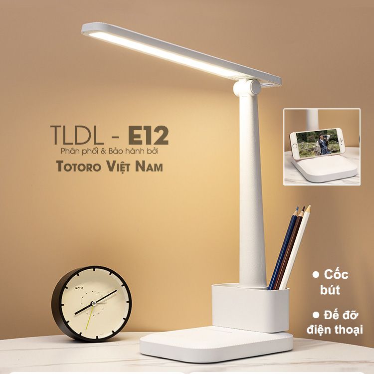 Đèn bàn học đọc sách tích điện TLDL - EBL E12 1250Lux bảo vệ mắt cảm ứng 3 chế độ ánh sáng biến thiên