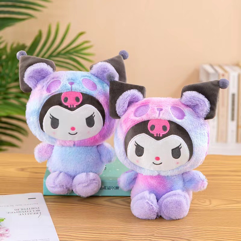 Thú bông Sanrio Kuromi cosplay Panda lông mịn - 23cm