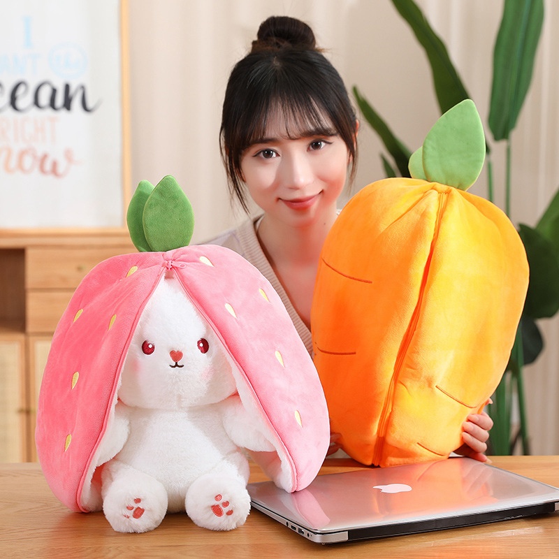 Thú bông Gấu bông Trái Cây nở ra Thỏ lông mềm mịn siêu dễ thương