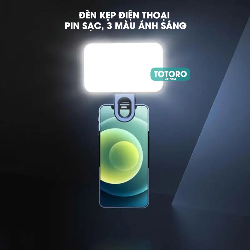 Đèn Mini pin sạc Cầm tay TLFS Kẹp Điện thoại 3 chế độ màu Hổ trợ ánh sáng Chụp ảnh Quay Video Phim Livestream