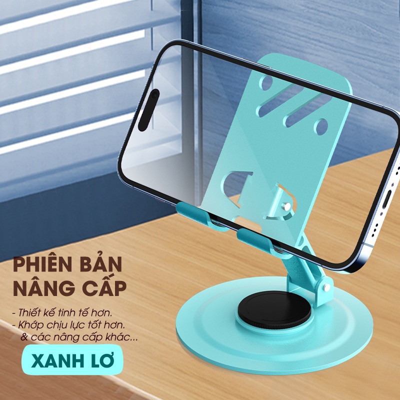 108gram - NC - iM - Xanh Lơ - Giá đỡ Điện thoại Máy tính Bảng iPad HỢP KIM Xoay 360 độ Gấp gọn TPS Kệ đỡ iPhone Android Table