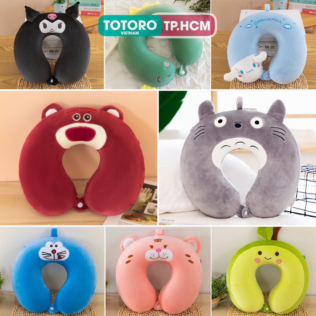 Gối cổ chữ U cao su non Totoro Gấu dâu và Hoạt hình dễ thương khác